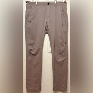 Under Armour Match Play Vented Golf Pants - Taupe/Gray - 36x32